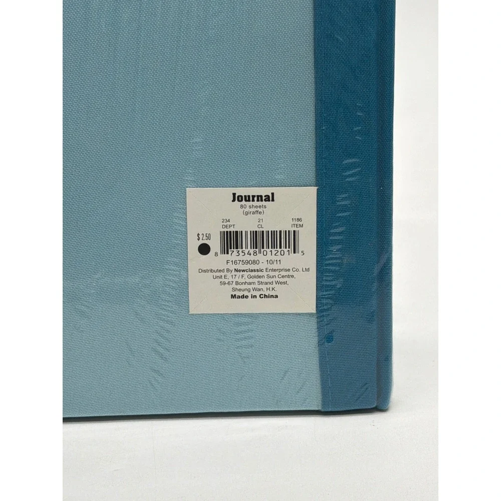 Newclassic‎ Enterprise Giraffe Embroidered Hardcover Journal 80 Sheets Blue Kids